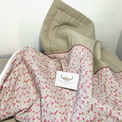 Couverture Bebe Chaude Personnalisable En Lin Et Liberty Eloise Rose
