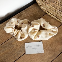 Chouchou double gaze fleurs...