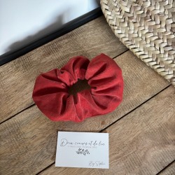 Chouchou en velours terracotta